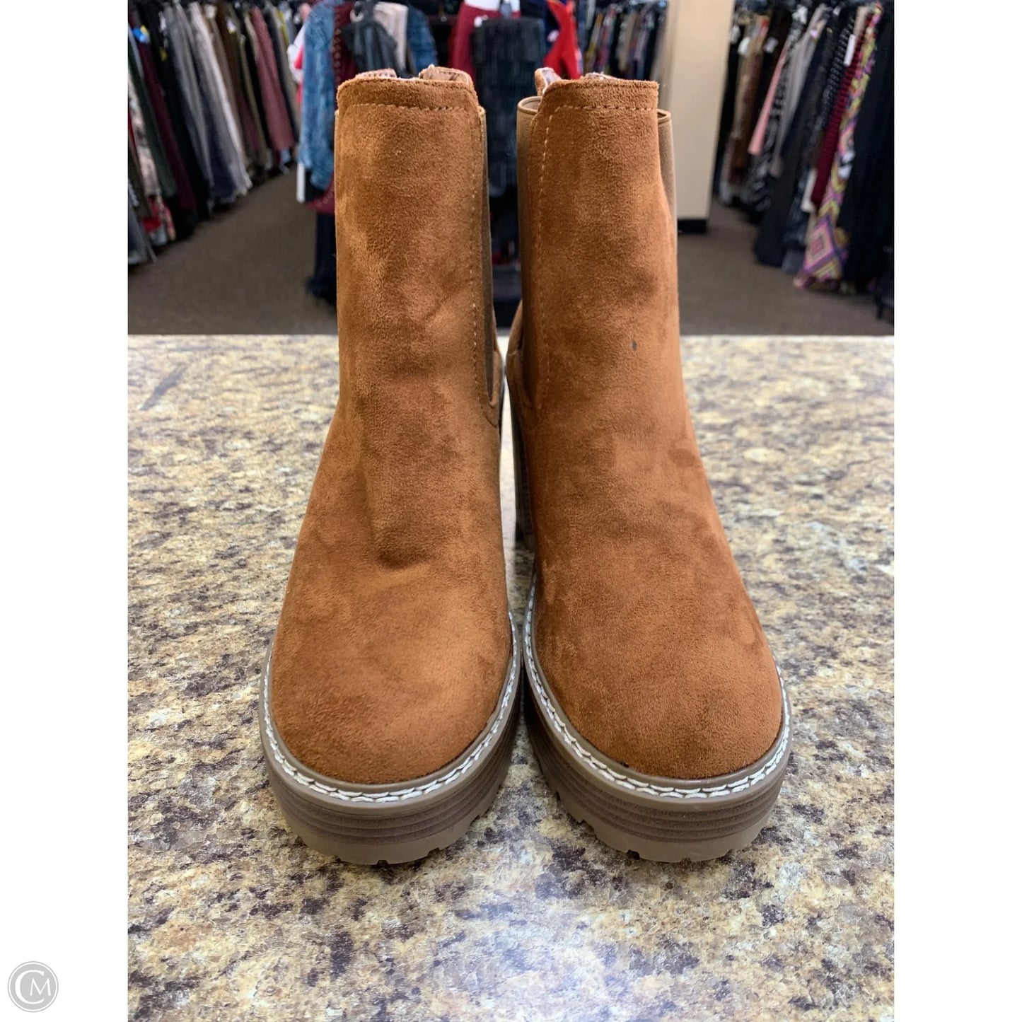 Boots Ankle Heels By Olivia Miller In Brown, Size: 8.5