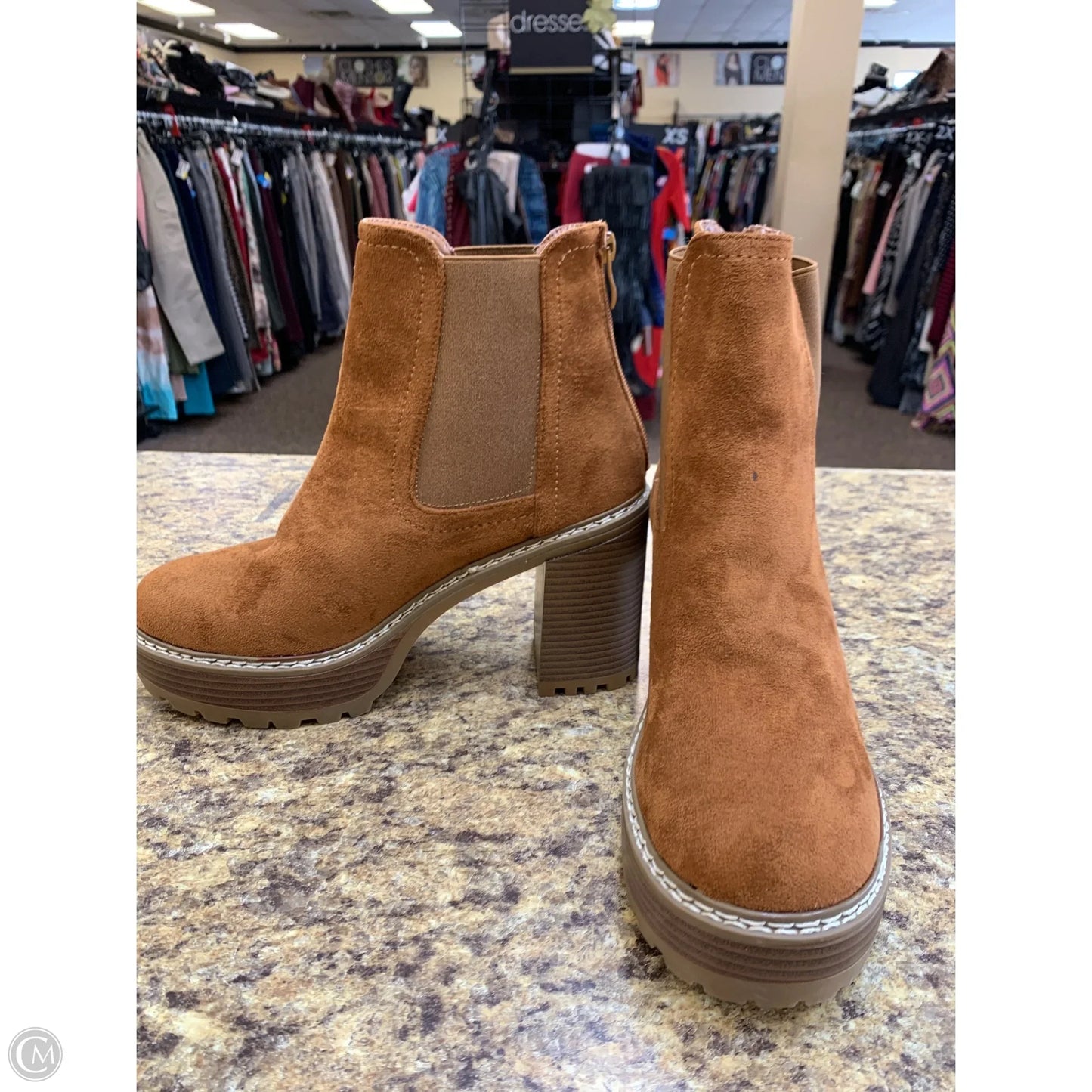 Boots Ankle Heels By Olivia Miller In Brown, Size: 8.5