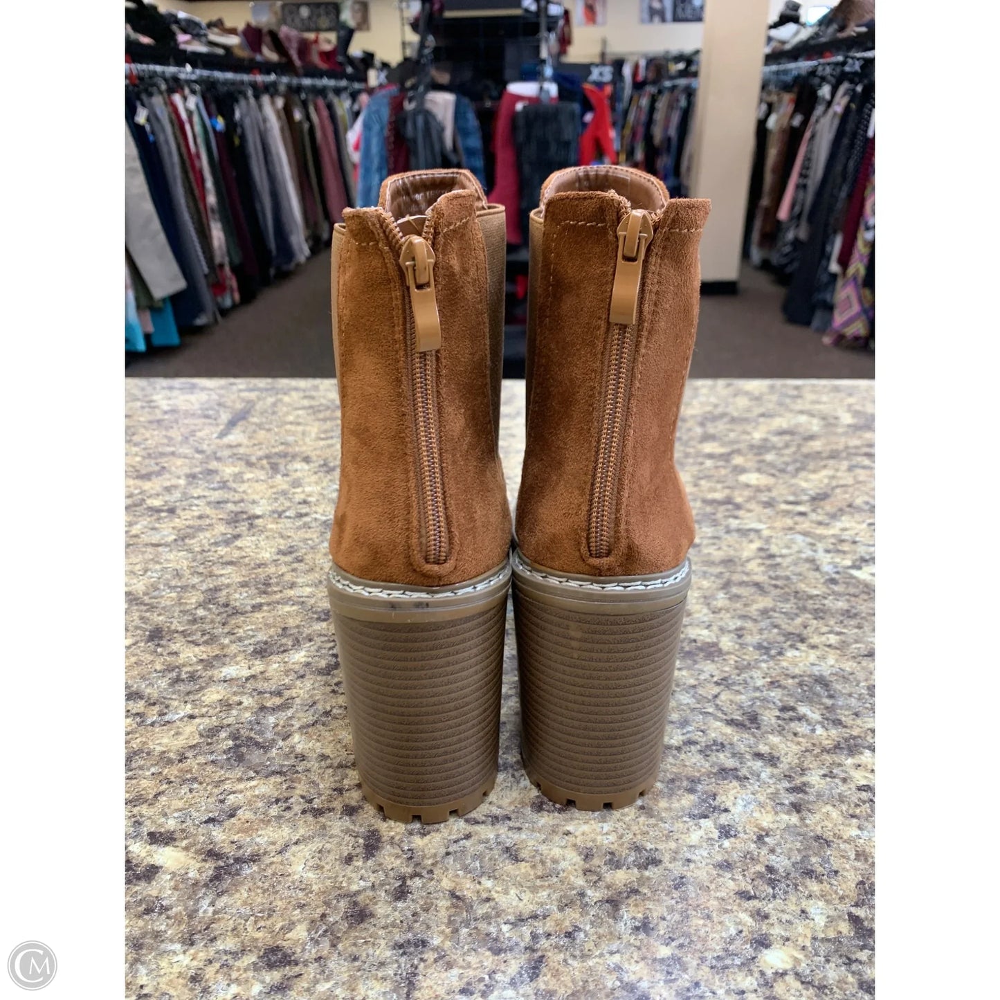 Boots Ankle Heels By Olivia Miller In Brown, Size: 8.5