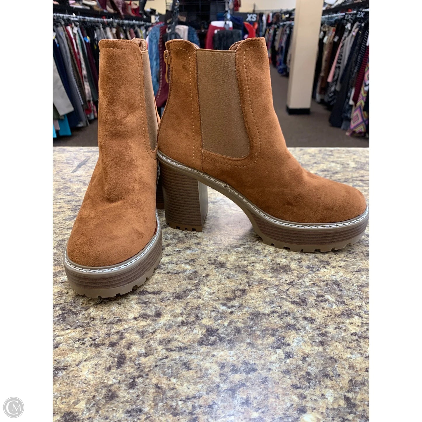 Boots Ankle Heels By Olivia Miller In Brown, Size: 8.5