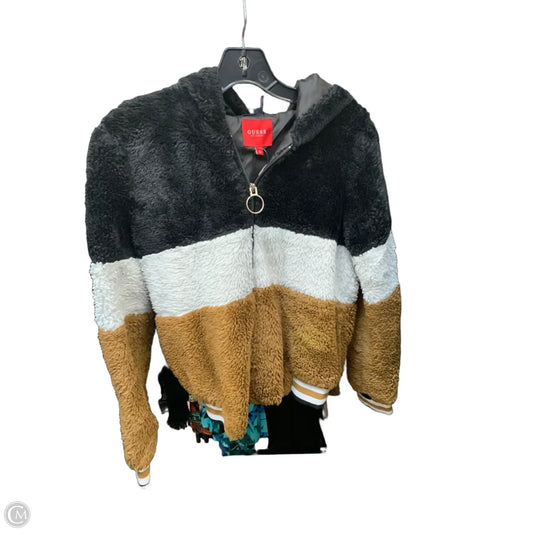 Jacket Faux Fur & Sherpa By Guess In Brown, Size: Xs