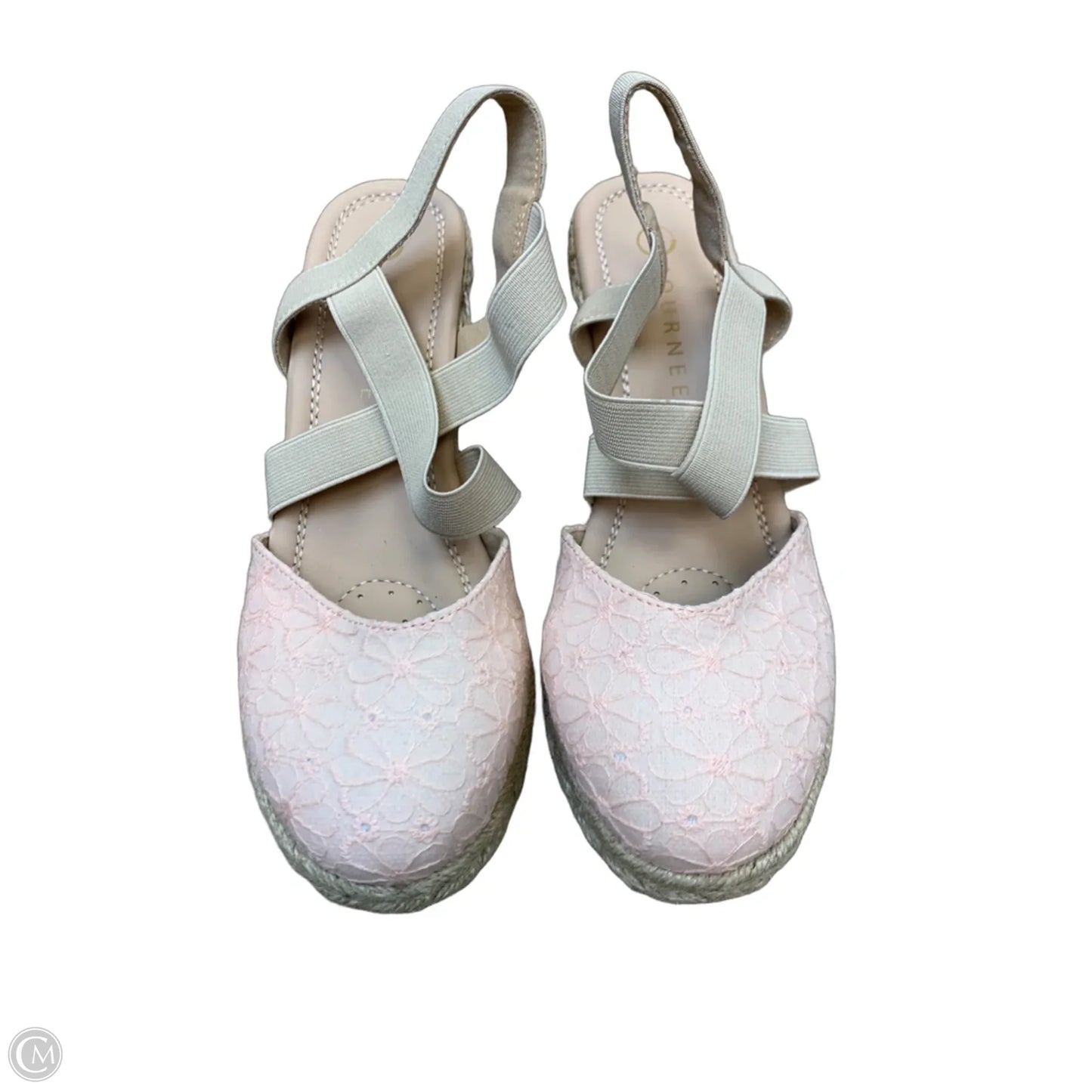 Shoes Heels Wedge By Journee In Pink & Tan, Size: 7.5