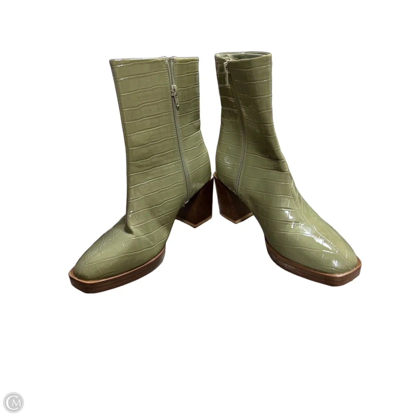 Boots Ankle Heels By Chinese Laundry In Green, Size: 9.5