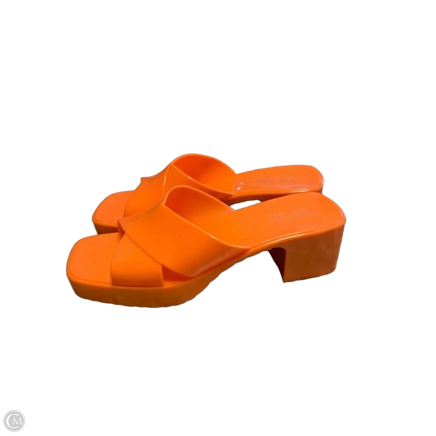 Sandals Heels Block By Nicole Miller In Orange, Size: 8