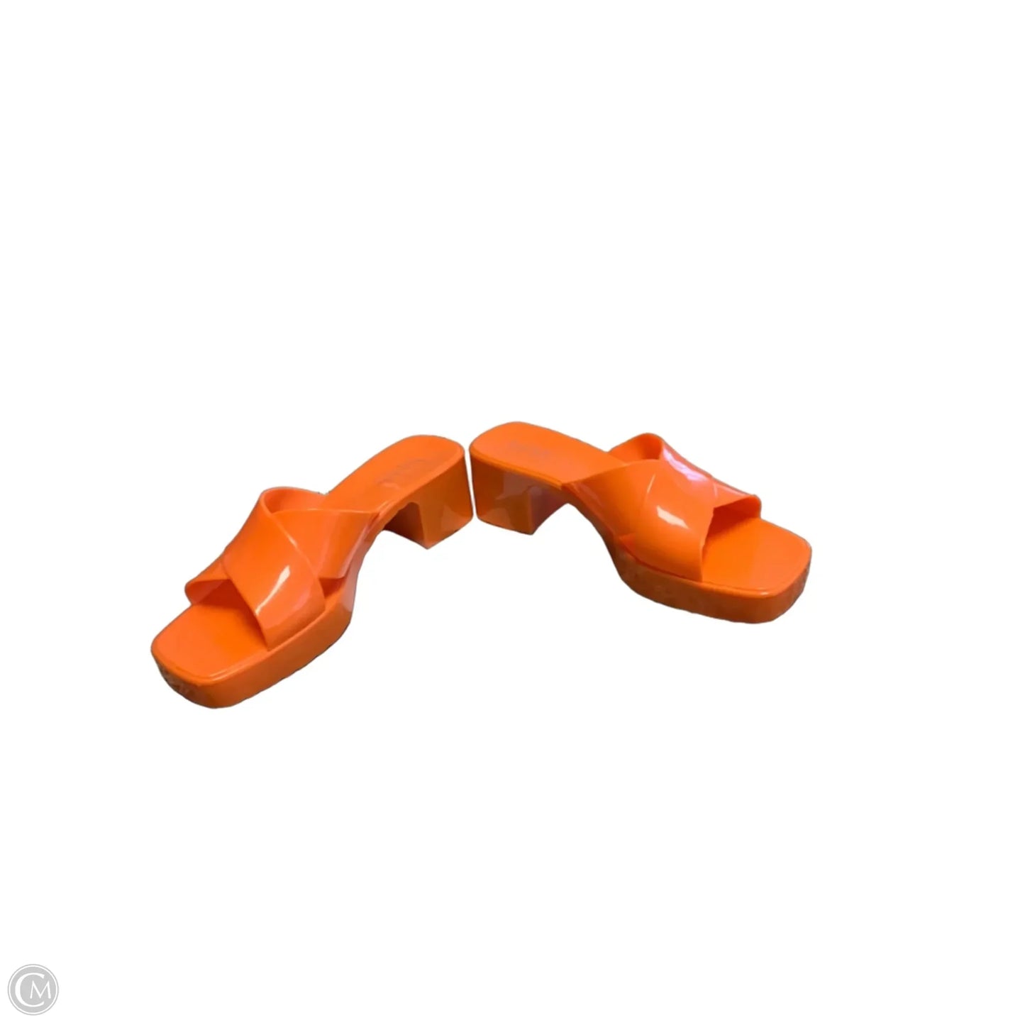 Sandals Heels Block By Nicole Miller In Orange, Size: 8