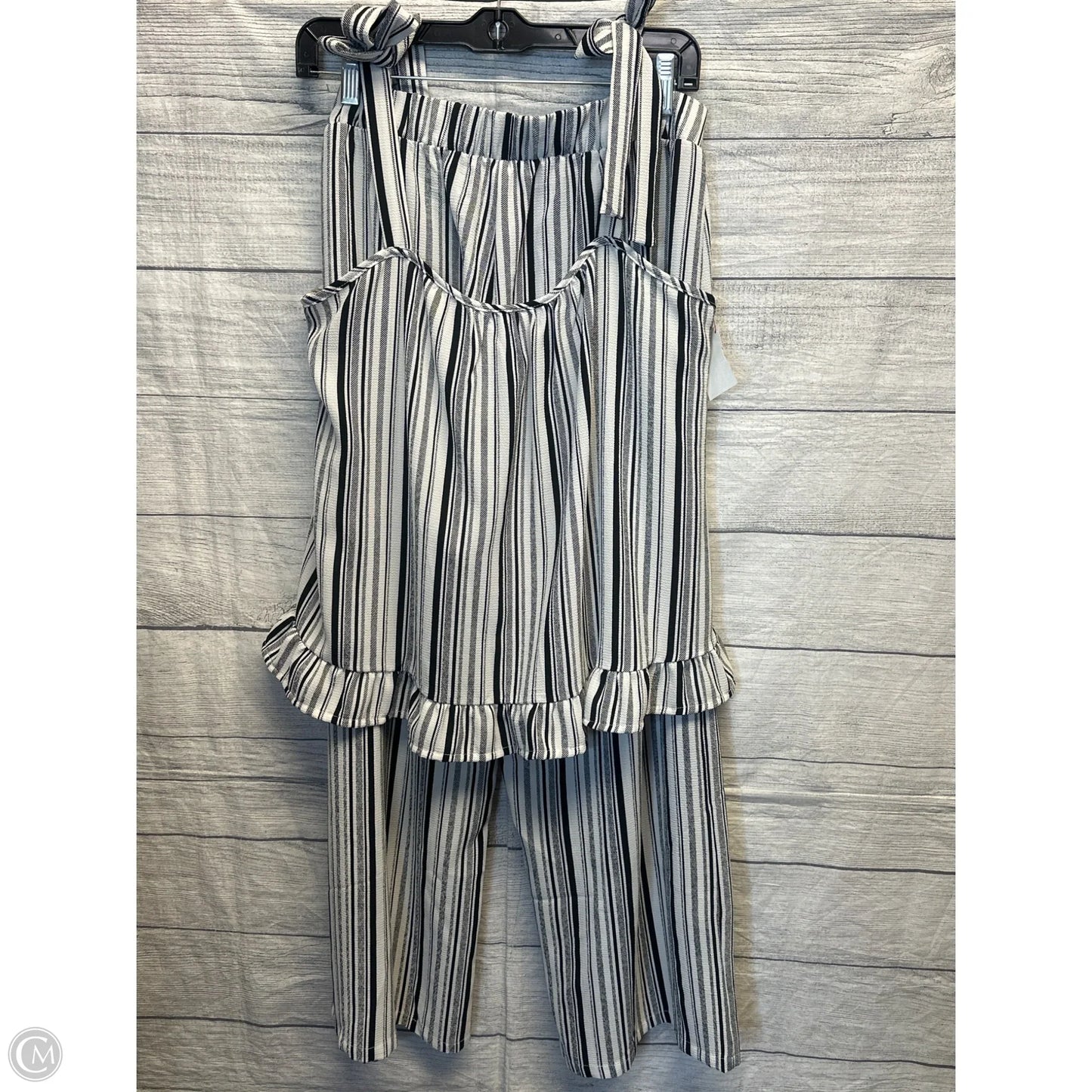 Pants Set 2pc By Ultra Flirt In Striped Pattern, Size: Xl