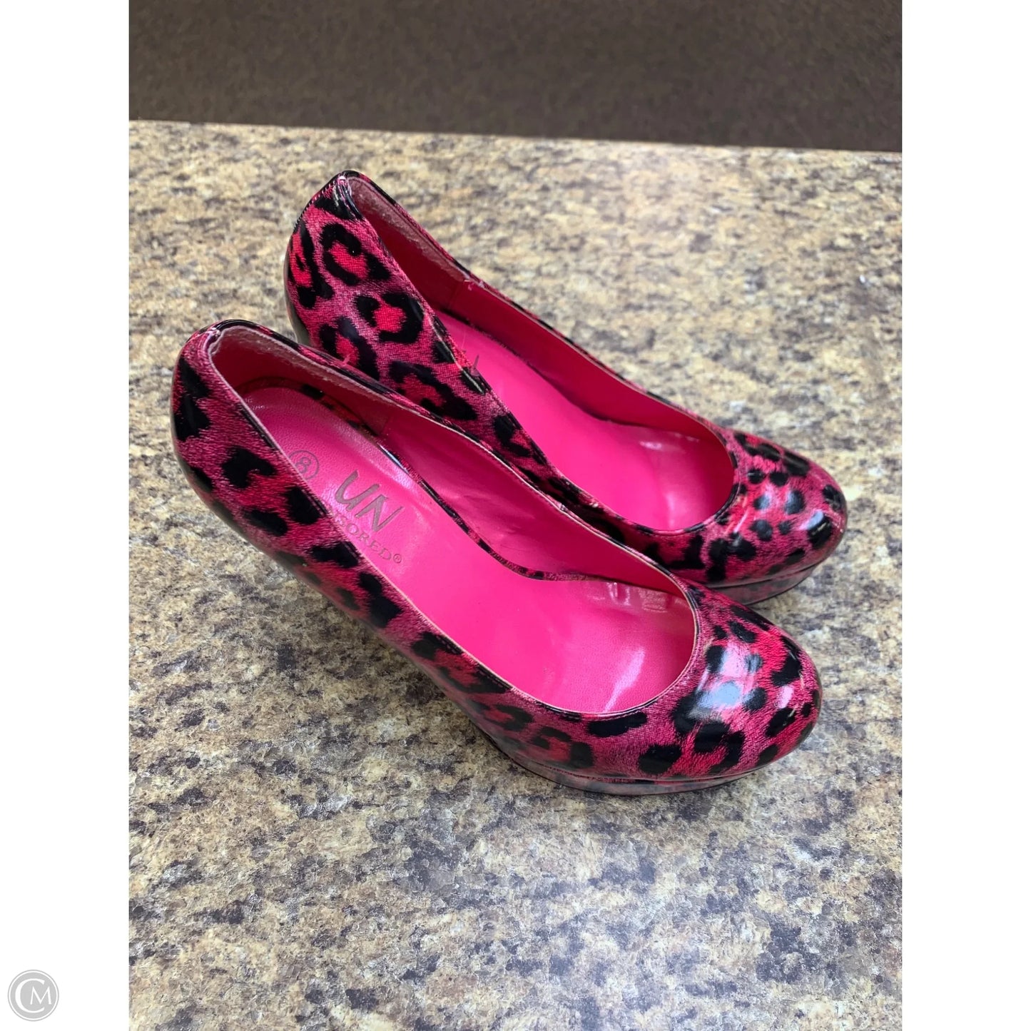 Sandals Heels Stiletto By Clothes Mentor In Animal Print, Size: 8