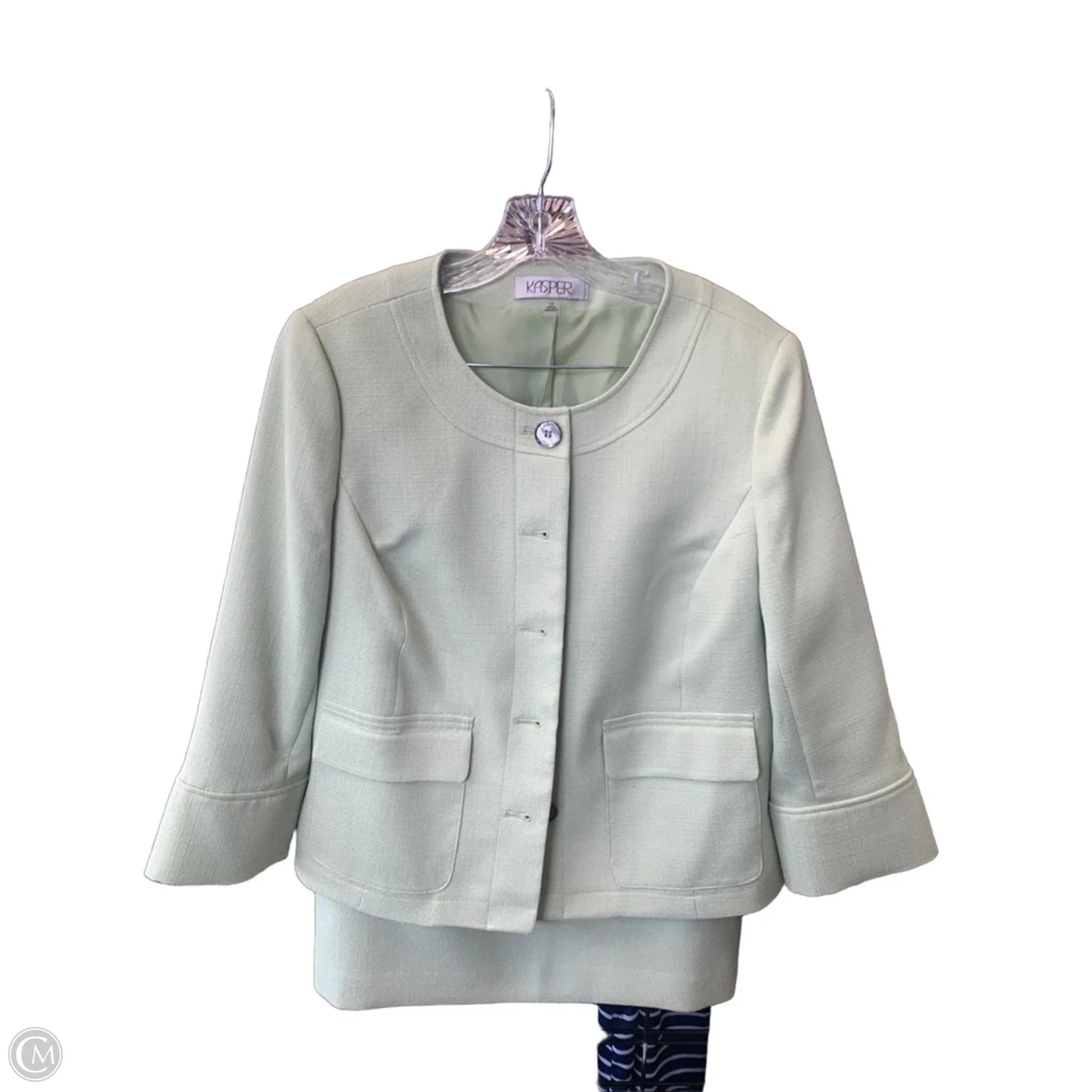 Skirt Suit 2pc By Kasper In Green, Size: 14