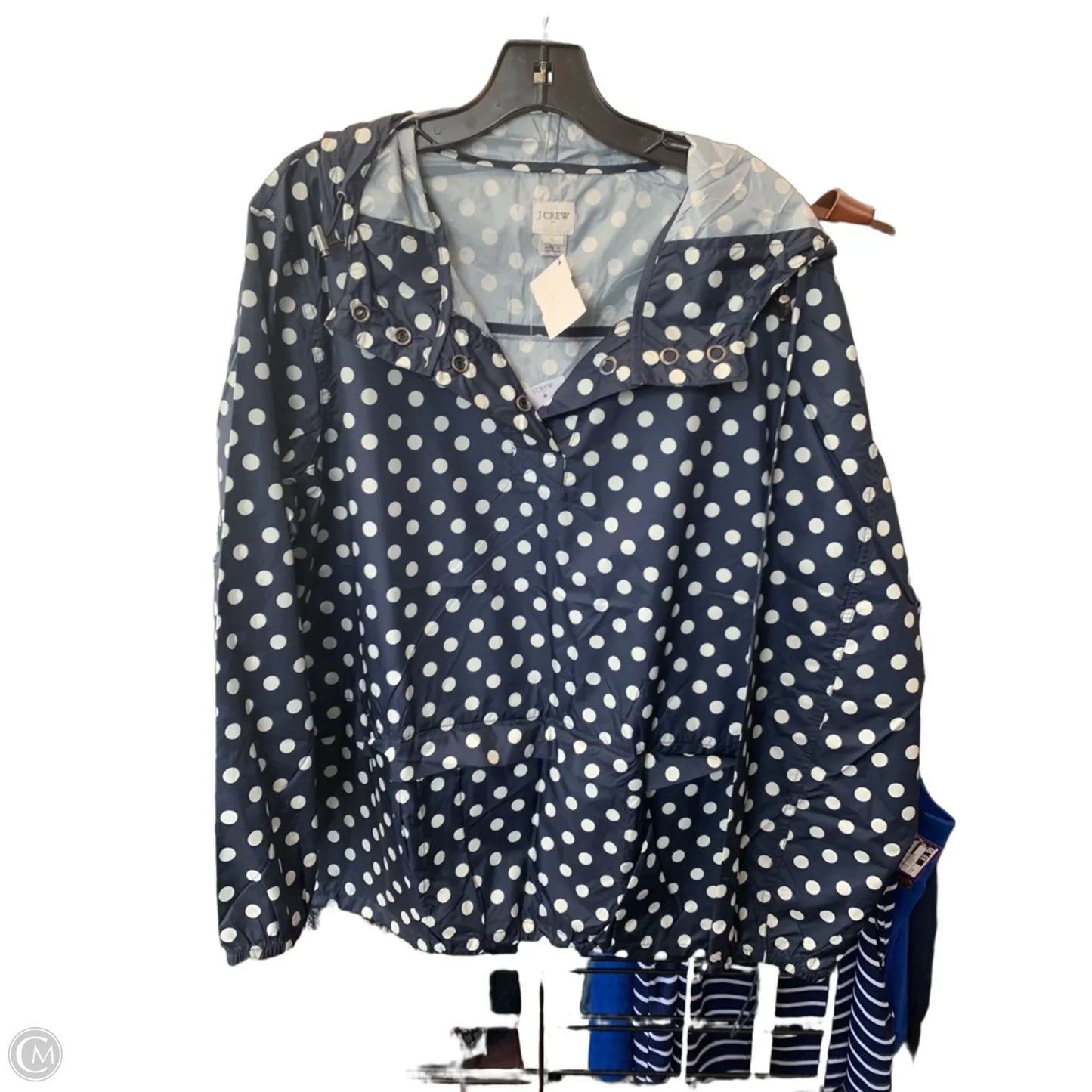 Jacket Windbreaker By J. Crew In Polkadot Pattern, Size: L