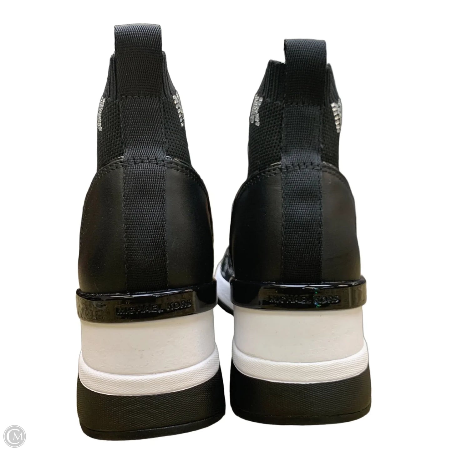 Shoes Sneakers By Michael By Michael Kors In Black & Silver, Size: 8