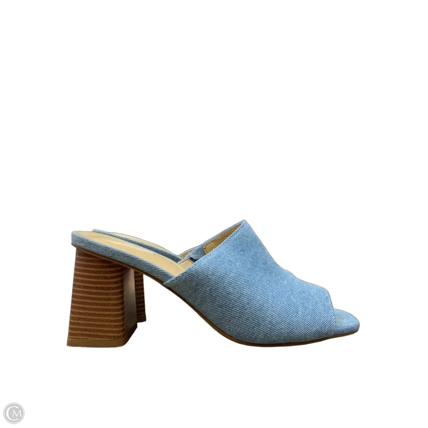 Sandals Heels Block By Nine West In Blue Denim, Size: 9