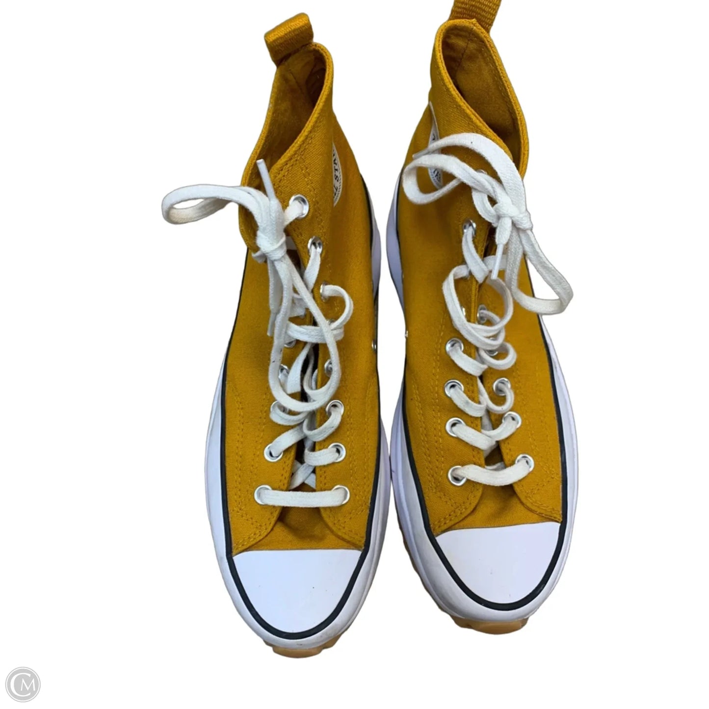 Shoes Sneakers By Converse In White & Yellow, Size: 12.5