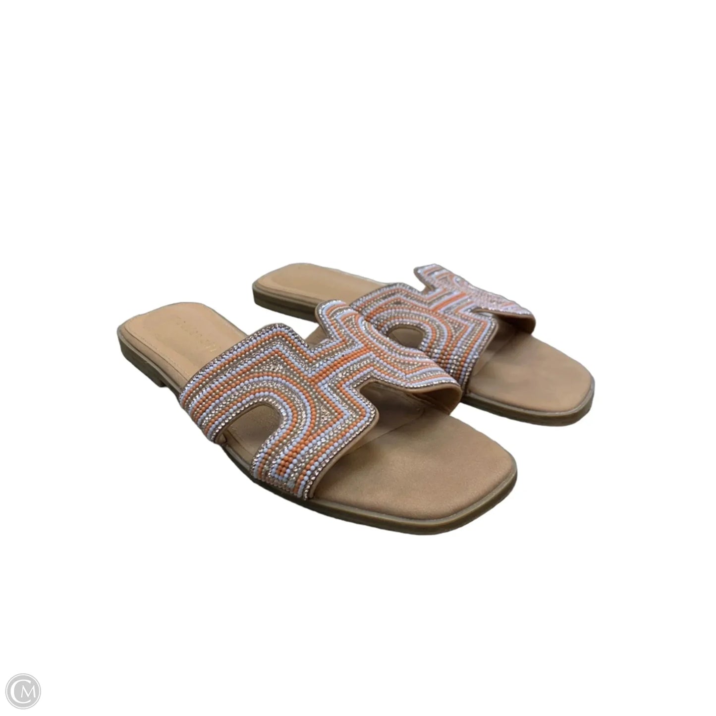 Sandals Flats By Madden Girl In Orange & Tan, Size: 9