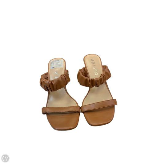 Sandals Heels Block By Unisa In Tan, Size: 8