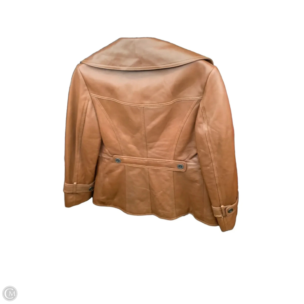 Coat Leather By Cmb In Brown, Size: 4