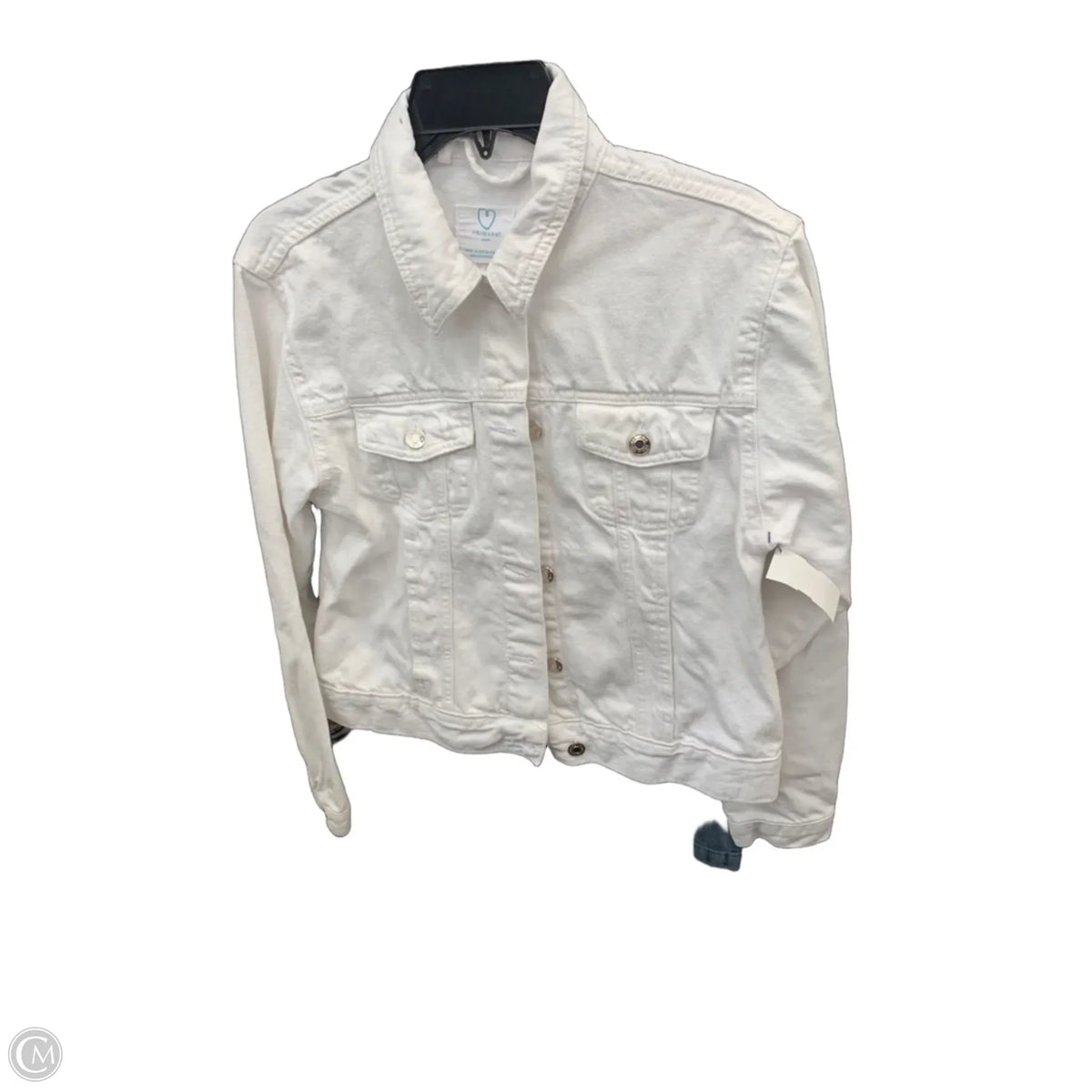Jacket Denim By Primark In White Denim, Size: 4