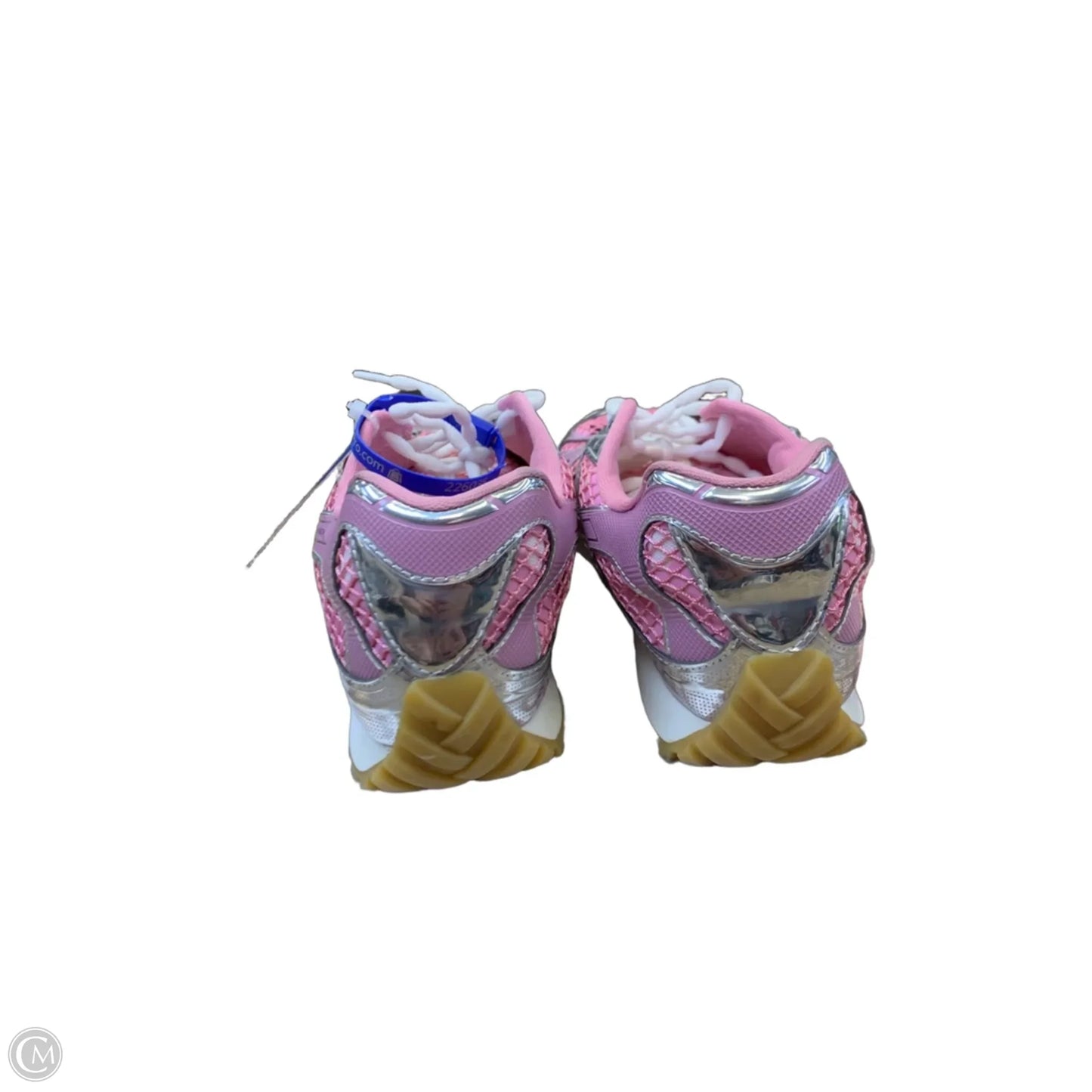 Shoes Luxury Designer By Bottega Veneta In Pink & Silver, Size: 10.5