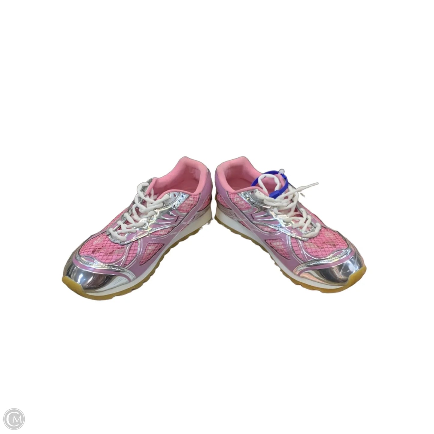 Shoes Luxury Designer By Bottega Veneta In Pink & Silver, Size: 10.5