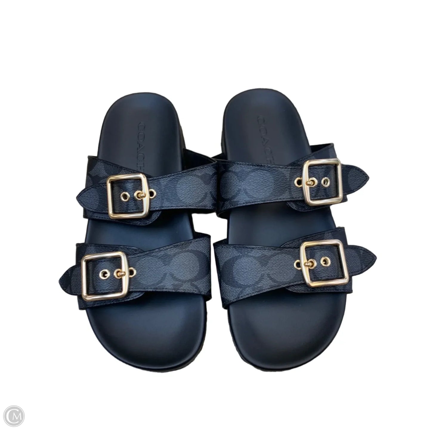 Sandals Designer By Coach In Black & Grey, Size: 7