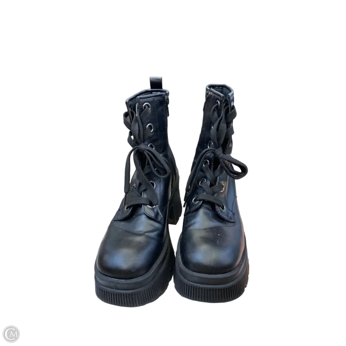 Boots Ankle Heels By Bamboo In Black, Size: 9