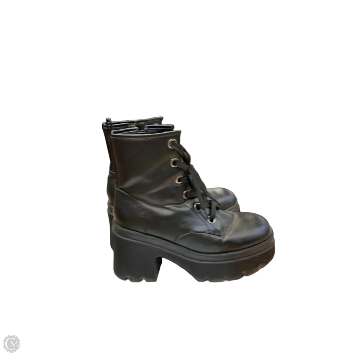 Boots Ankle Heels By Bamboo In Black, Size: 9
