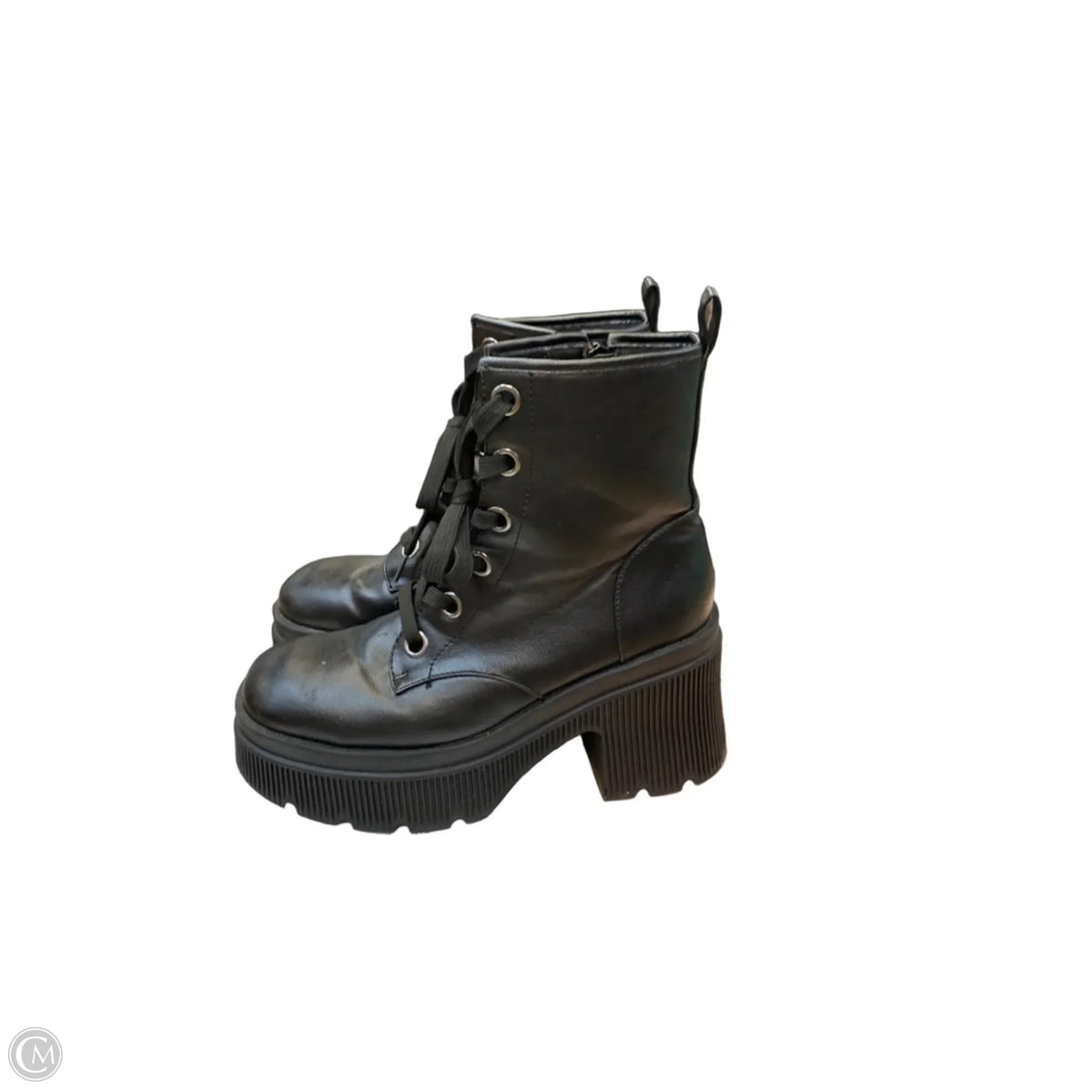 Boots Ankle Heels By Bamboo In Black, Size: 9