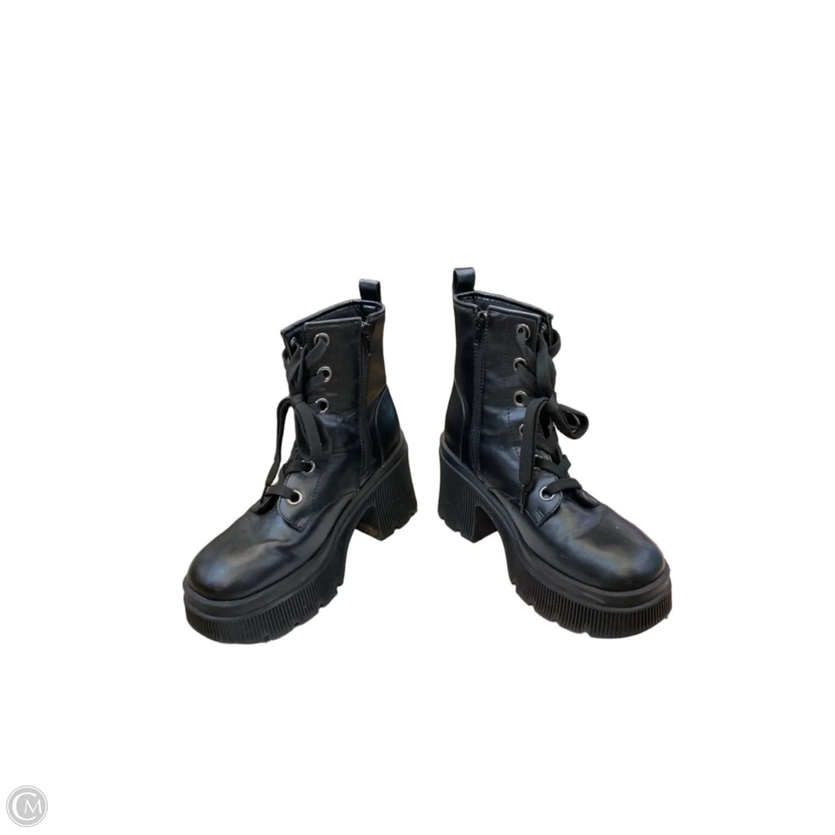 Boots Ankle Heels By Bamboo In Black, Size: 9