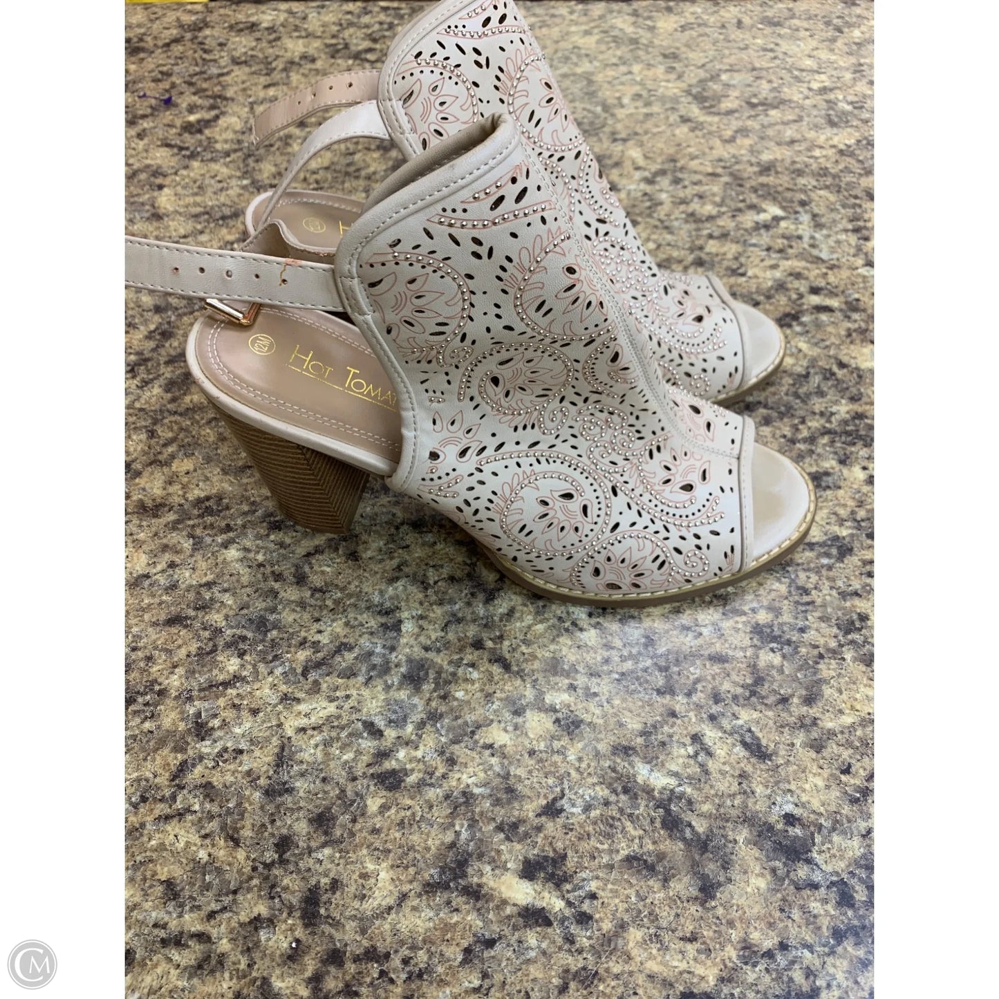 Sandals Heels Block By Cmf In Beige, Size: 12