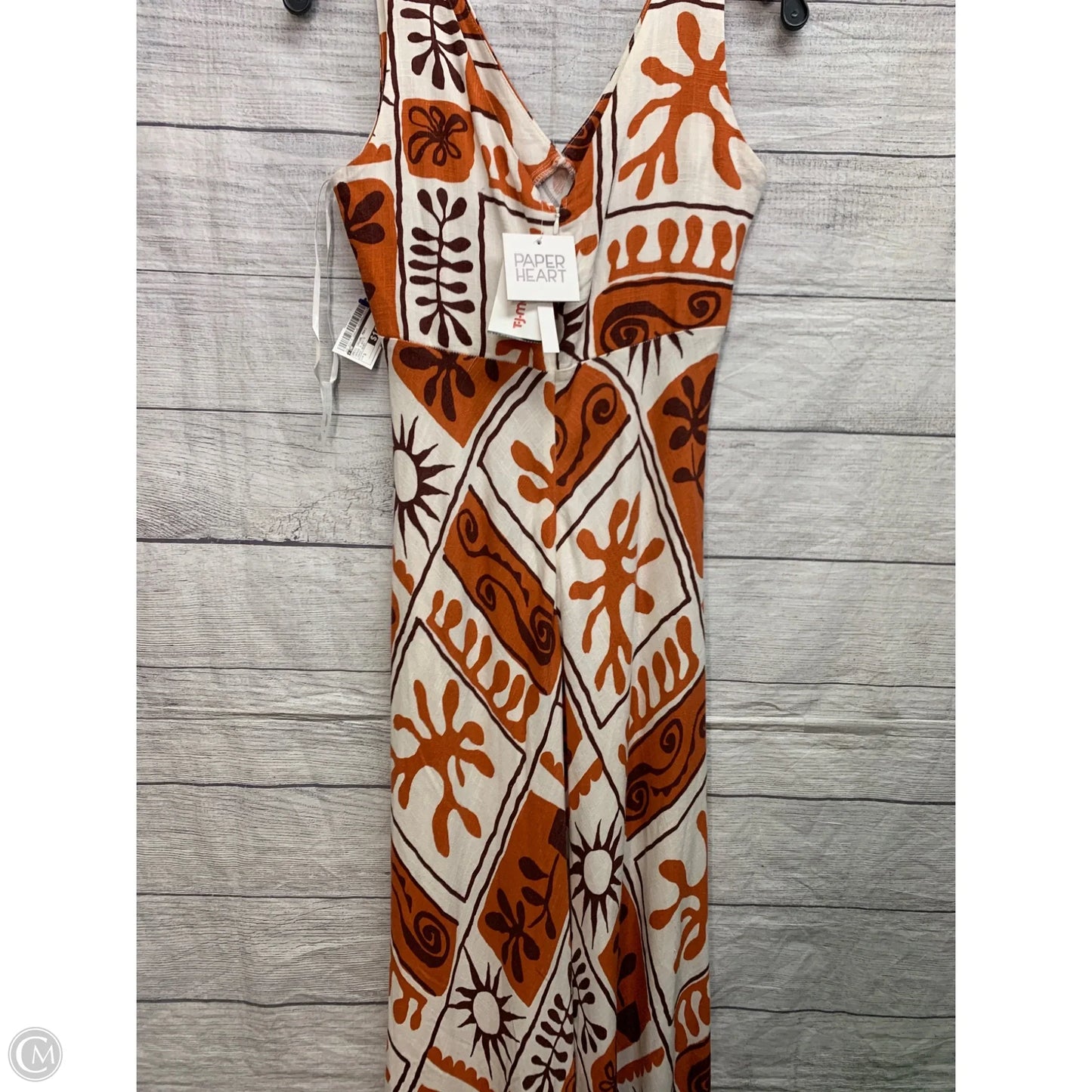 Dress Casual Maxi By Cmf In Orange & White, Size: S