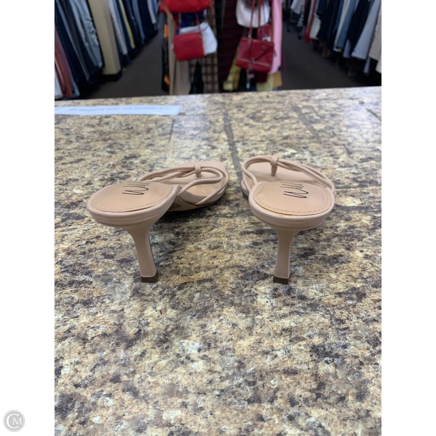 Sandals Heels Kitten By Cmf In Tan, Size: 7