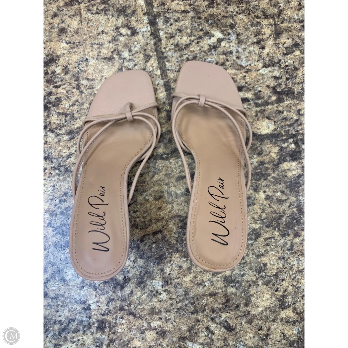 Sandals Heels Kitten By Cmf In Tan, Size: 7