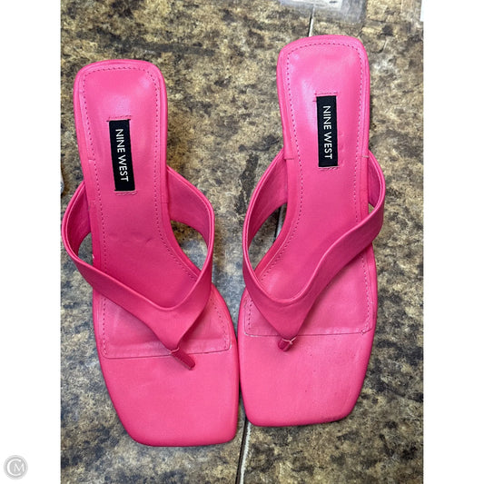 Sandals Heels Kitten By Nine West In Pink, Size: 8