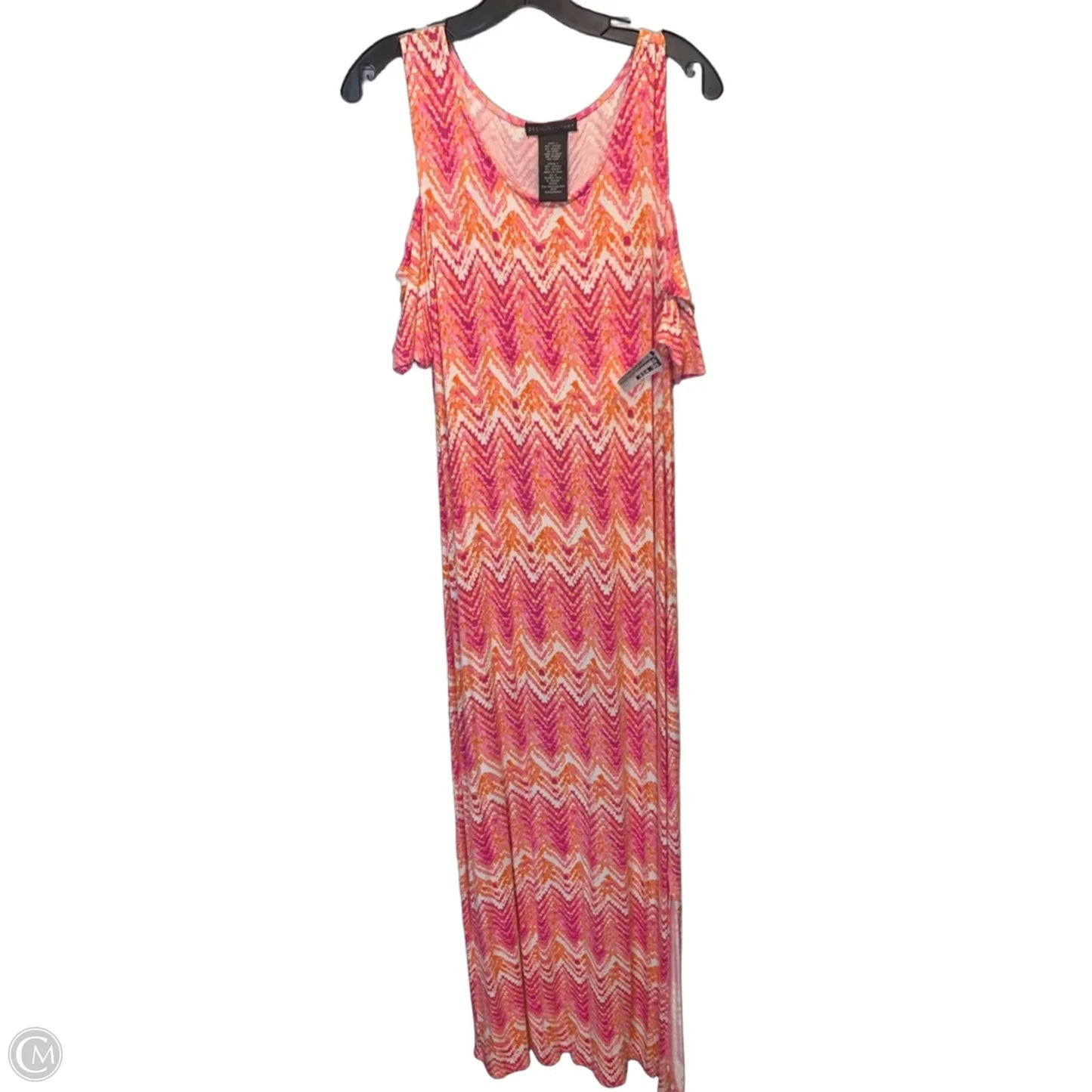 Dress Casual Maxi By Design History In Orange & Pink, Size: L