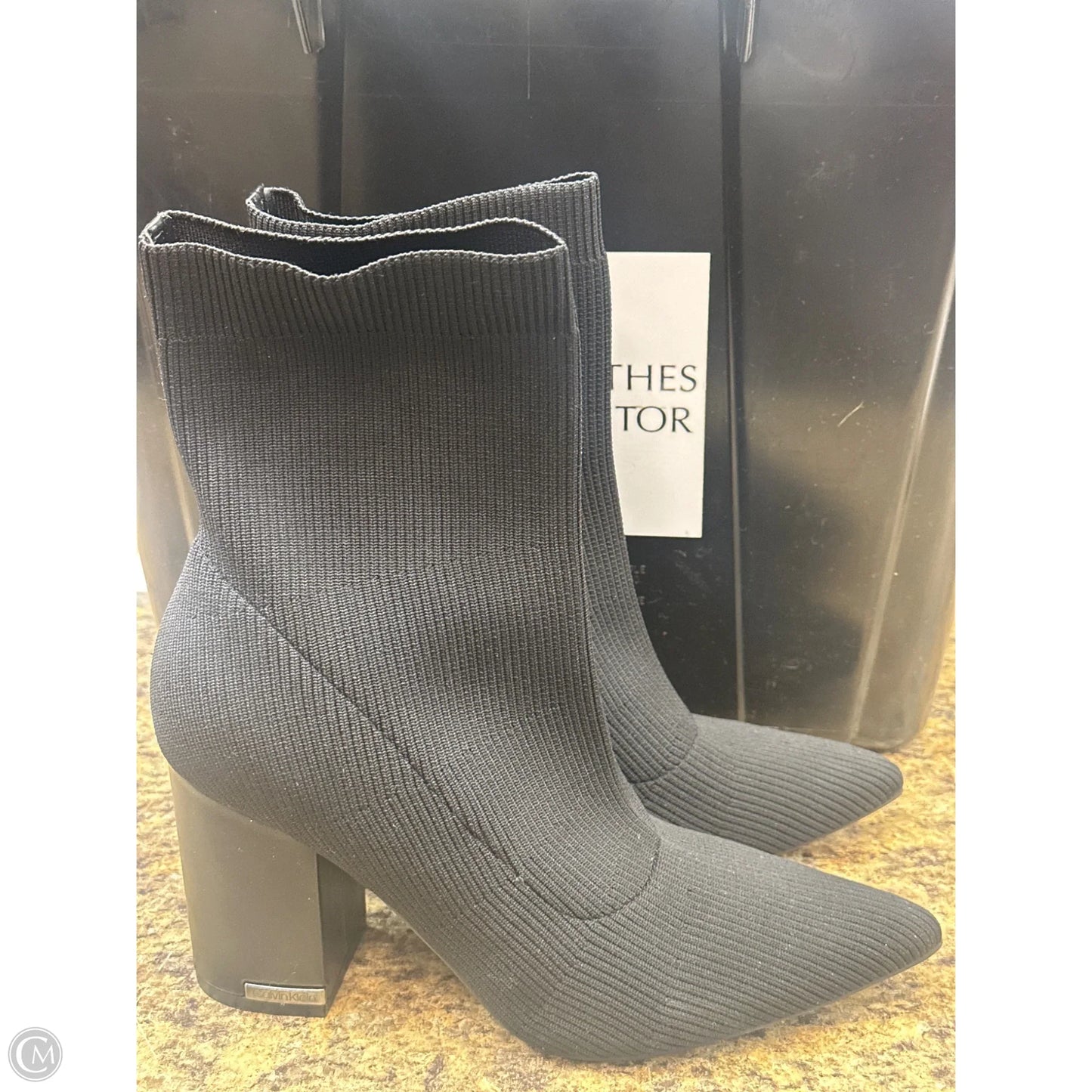 Boots Ankle Heels By Calvin Klein In Black, Size: 8