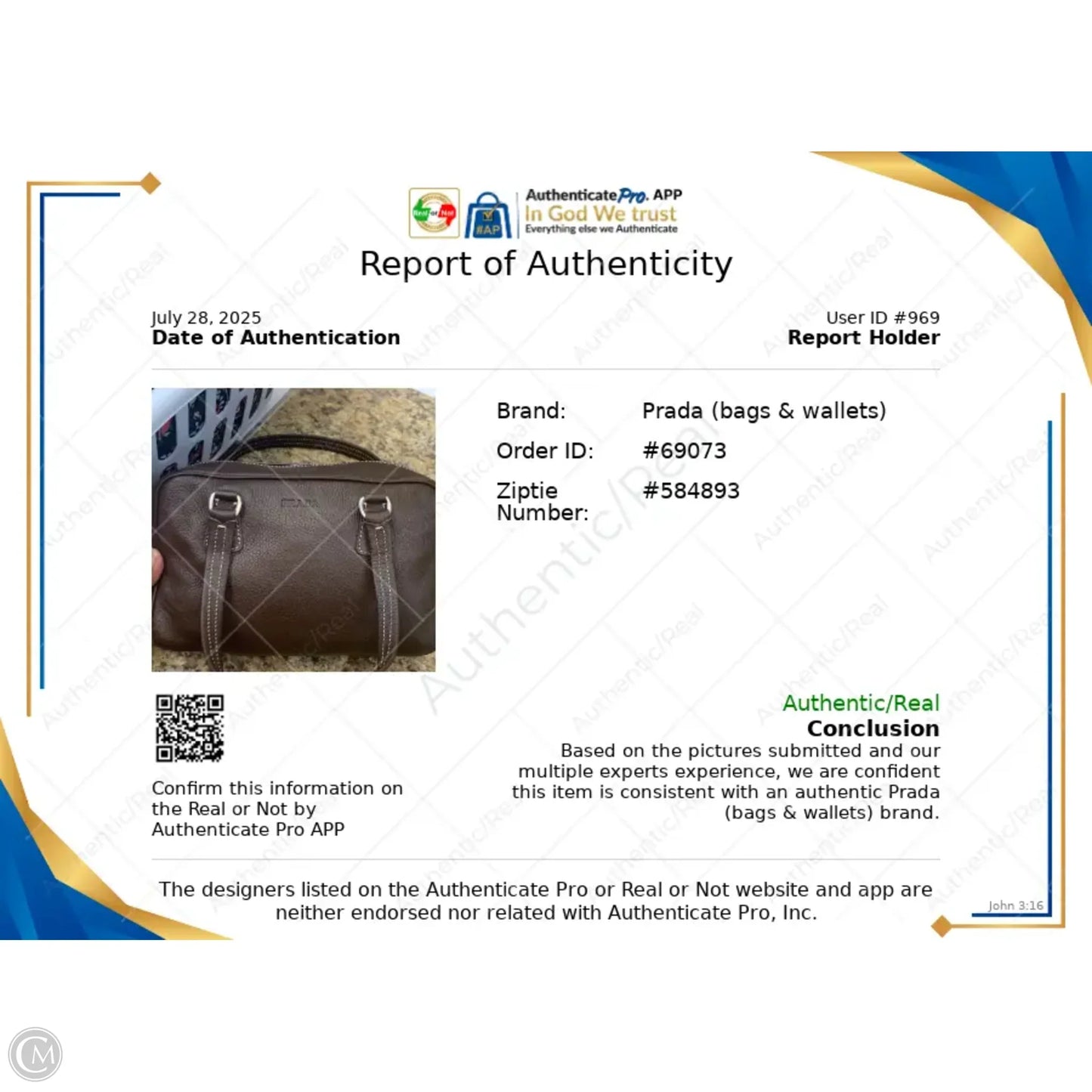 Handbag Luxury Designer By Prada, Size: Medium