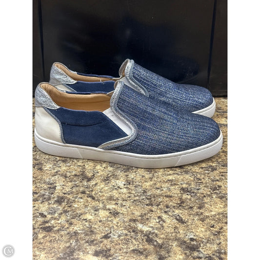 Shoes Luxury Designer By Christian Louboutin In Blue & Silver, Size: 8
