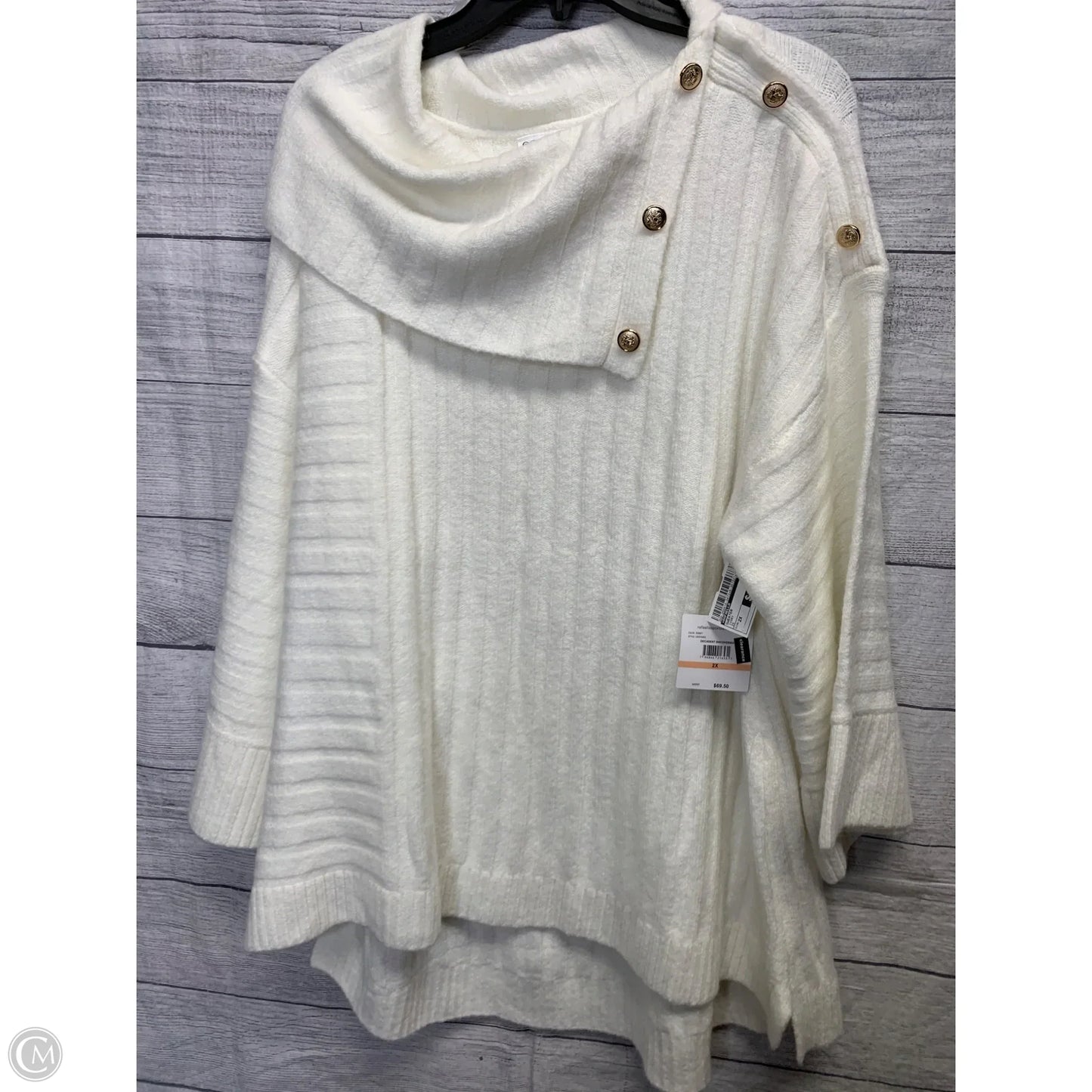 Sweater By Rafaella In Ivory, Size: 2x