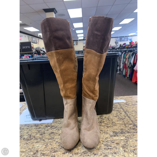 Boots Knee Heels By Cato In Brown, Size: 7