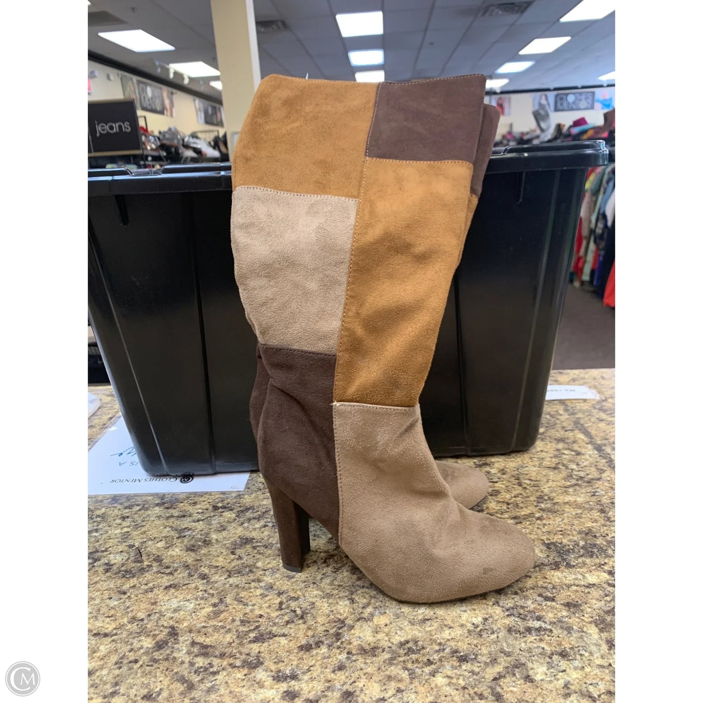 Boots Knee Heels By Cato In Brown, Size: 7