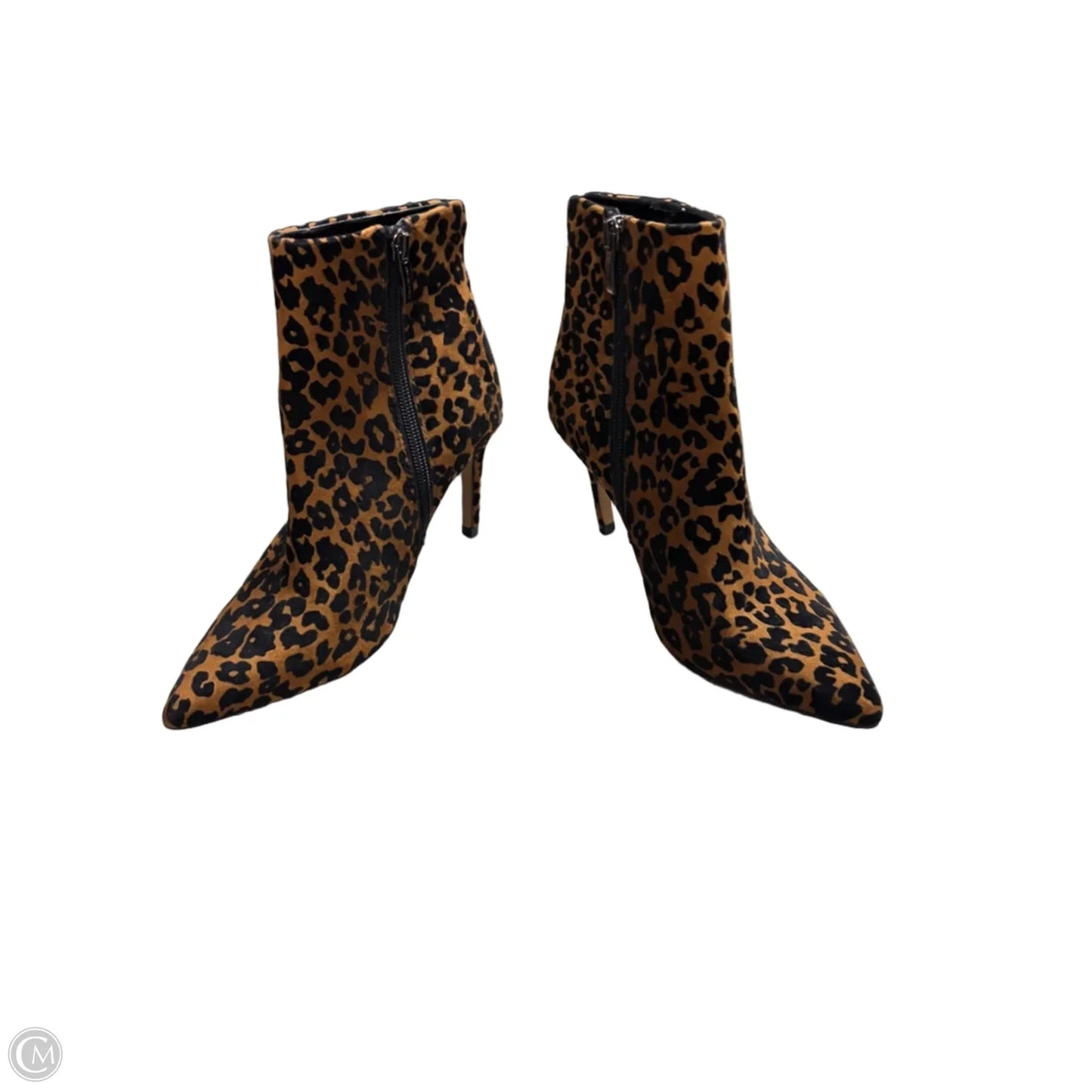 Boots Ankle Heels By Steve Madden In Leopard Print, Size: 5.5
