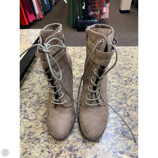 Boots Ankle Heels By Charlotte Russe In Tan, Size: 8