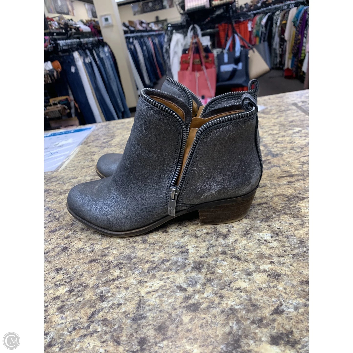 Boots Ankle Heels By Vince Camuto In Grey, Size: 6