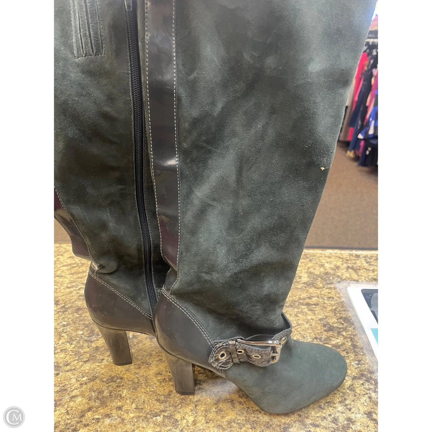 Boots Mid-calf Heels By Antonio Melani In Grey, Size: 8