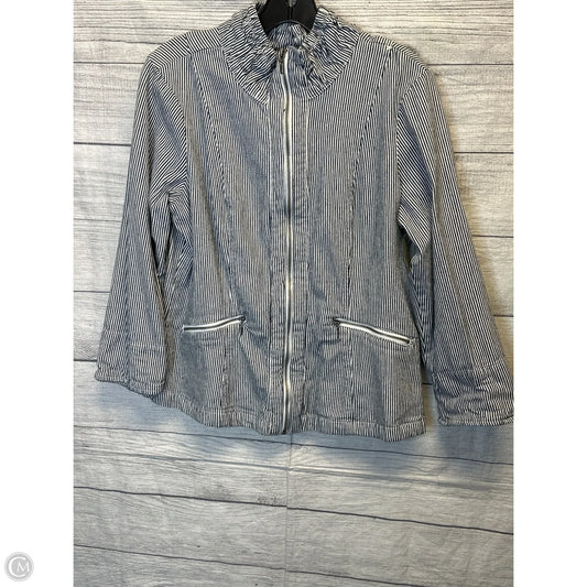 Jacket Denim By Dressbarn In Striped Pattern, Size: L