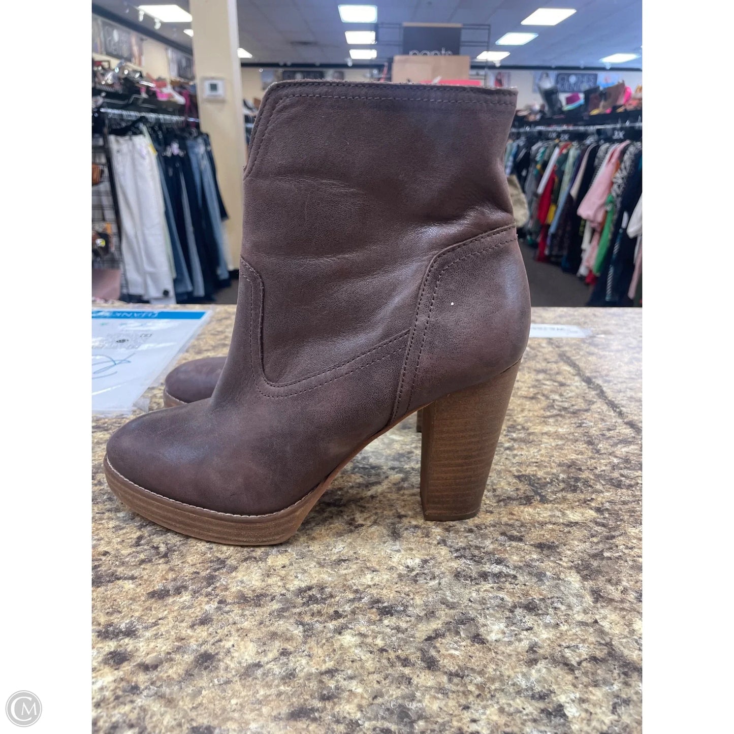 Boots Ankle Heels By Lucky Brand In Brown, Size: 9