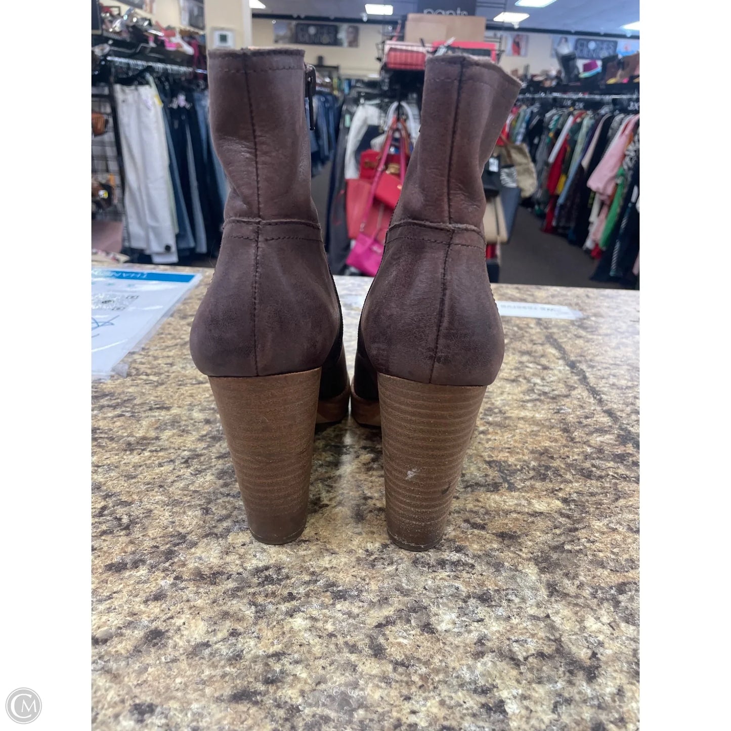 Boots Ankle Heels By Lucky Brand In Brown, Size: 9