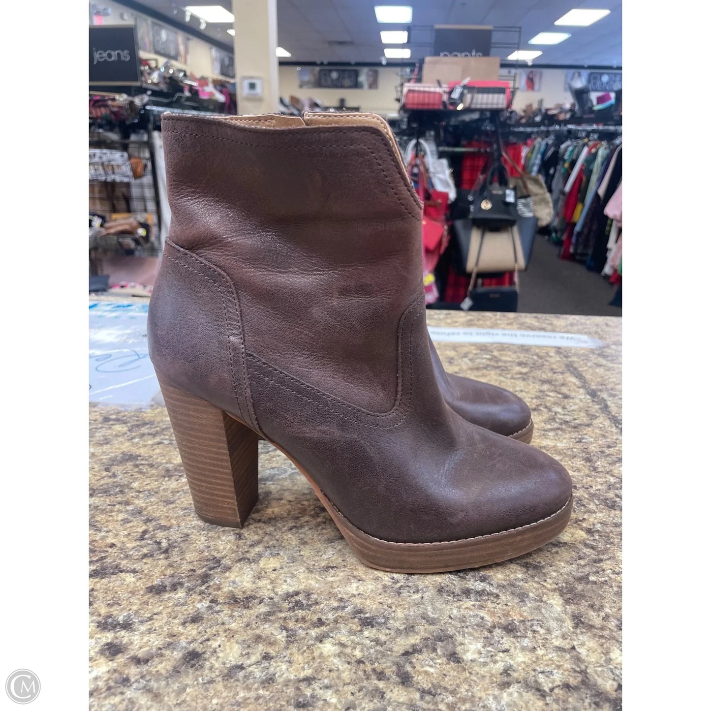 Boots Ankle Heels By Lucky Brand In Brown, Size: 9