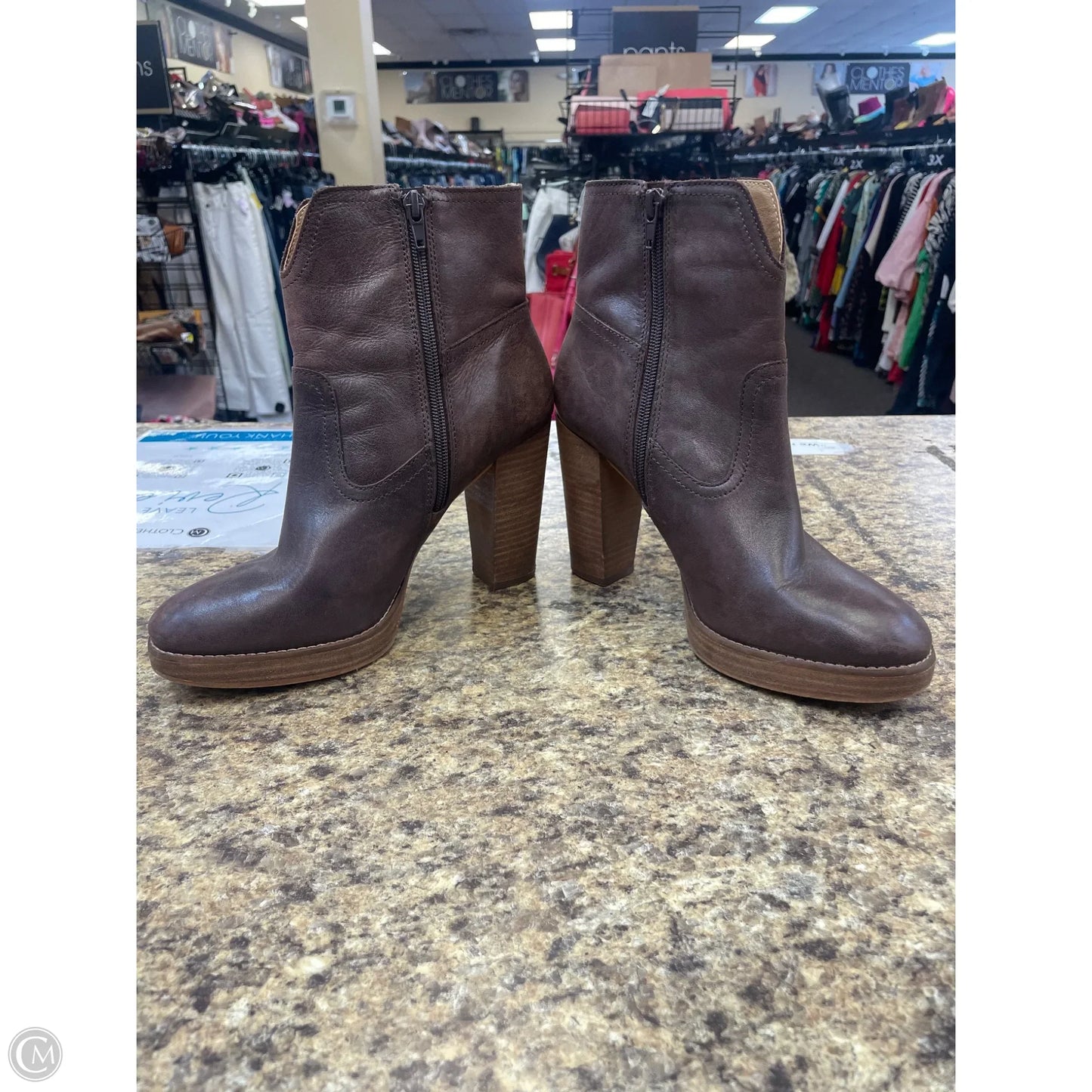 Boots Ankle Heels By Lucky Brand In Brown, Size: 9