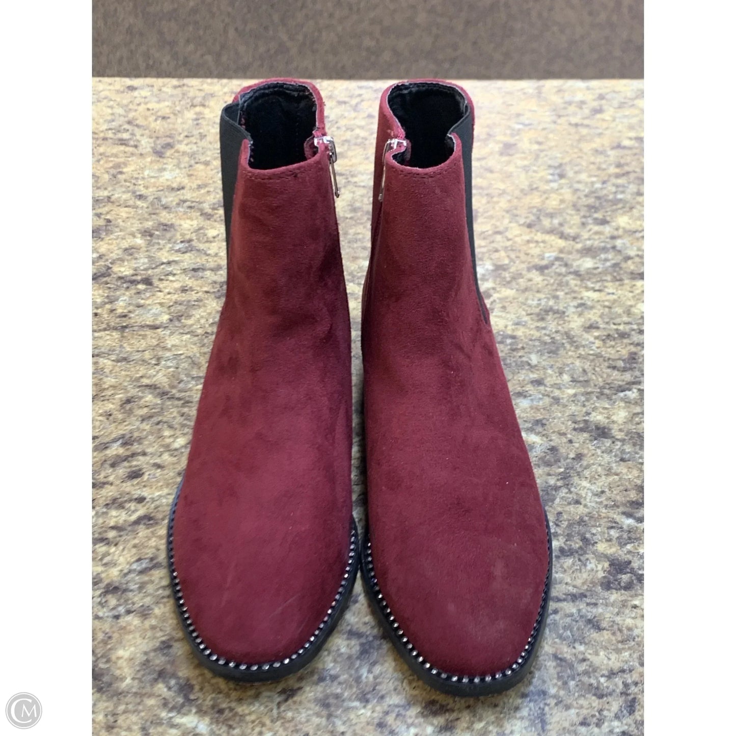 Boots Ankle Flats By Bebe In Maroon, Size: 7.5