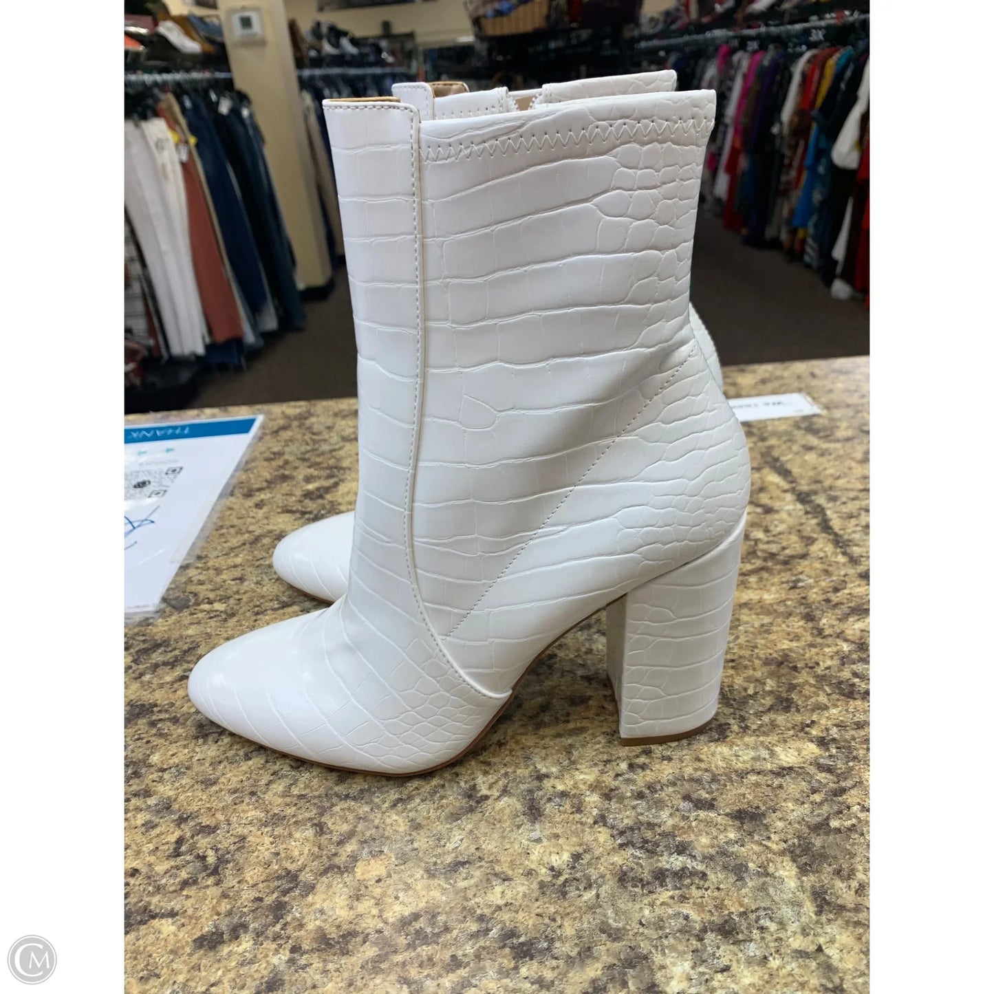 Boots Ankle Heels By Aldo In White, Size: 10